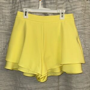 Zara ruffle skirt/skort Bright yellow size S